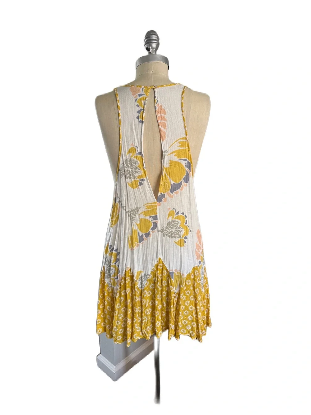 Free People Intimately Tank Mini Boho Dress With Back Button Closure. Size M